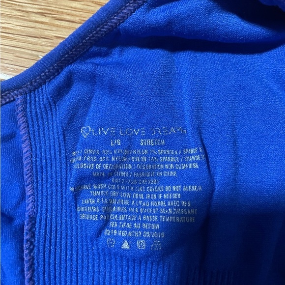 LIVE Love Dream Royal Blue Sports Bra Size Large - Picture 5 of 6
